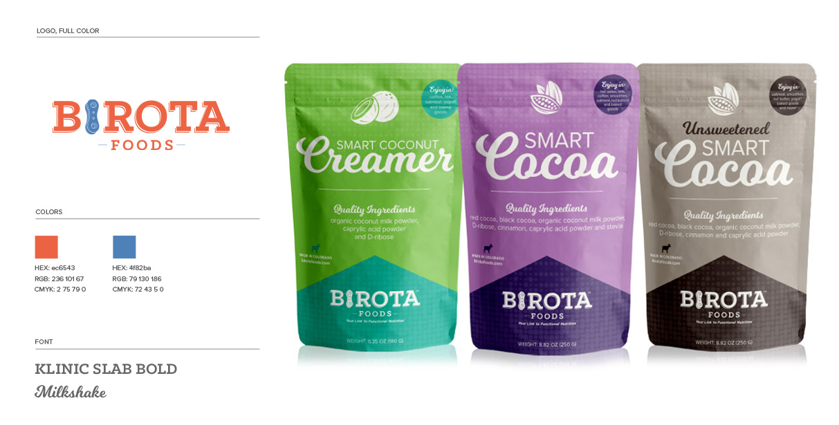 packaging logo and branding guidelines project Birota Foods CPG